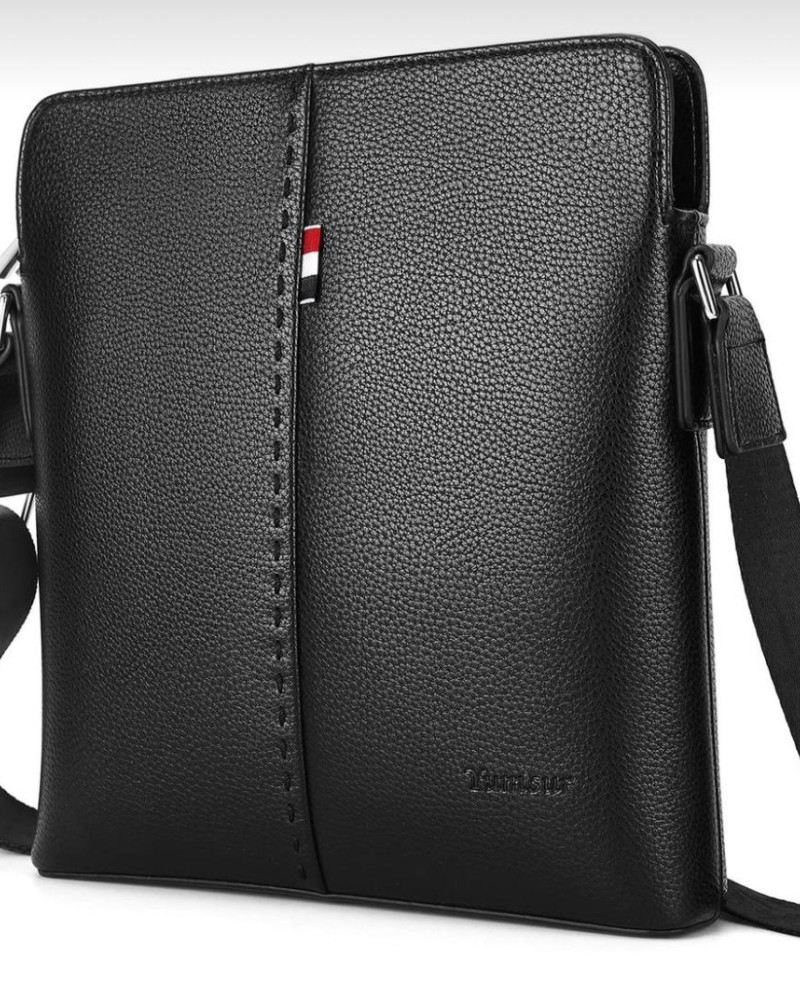 MEN’S BLACK CROSS BAG GENUINE LEATHER MEN’S BLACK CROSS BAG GENUINE LEATHER