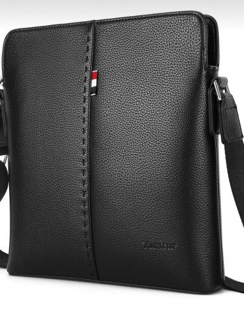 MEN’S BLACK CROSS BAG GENUINE LEATHER