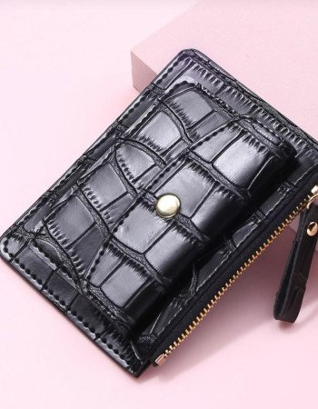 WOMEN’S BLACK WALLET GENUINE LEATHER