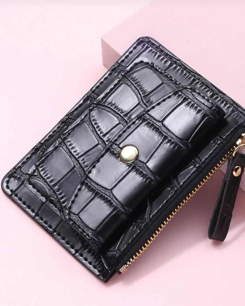 WOMEN’S BLACK WALLET GENUINE LEATHER