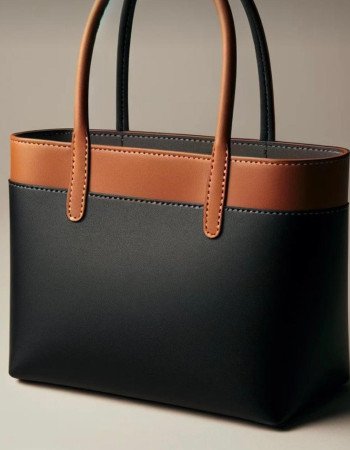 WOMEN’S BLACK  BROWN SHOULDER BAG GENUINE LEATHER