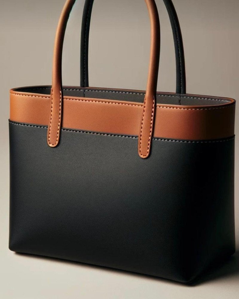 WOMEN’S BLACK  BROWN SHOULDER BAG GENUINE LEATHER